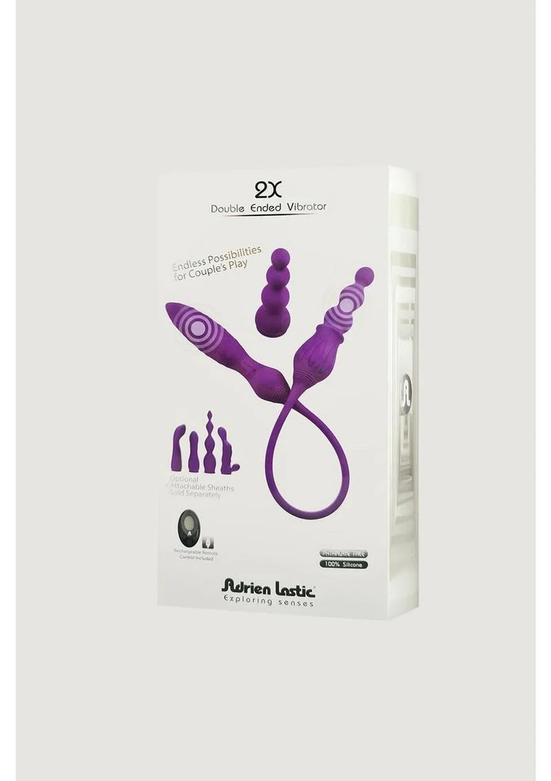 2x Rechargeable Silicone Double Vibrator with Remote Control - Image 2