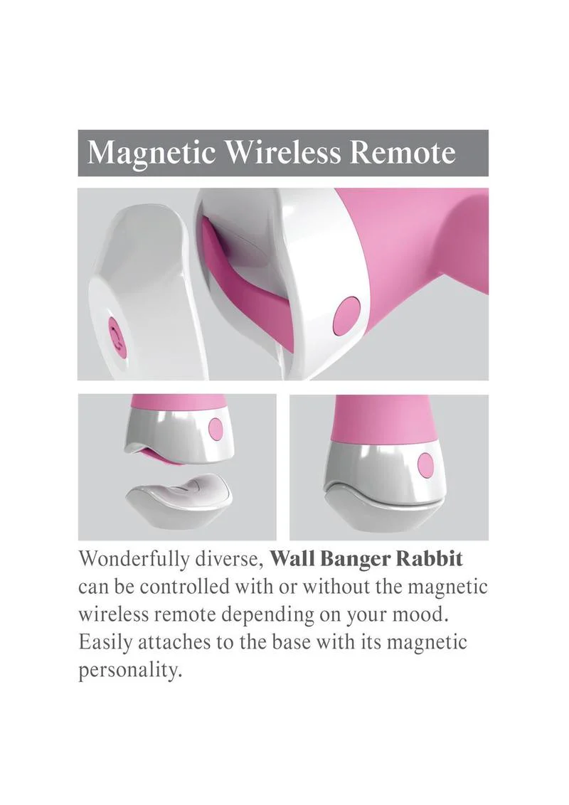 3Some Wall Banger Rabbit Silicone Vibrator USB Rechargeable Suction Cup Wireless Remote Splashproof - Image 3