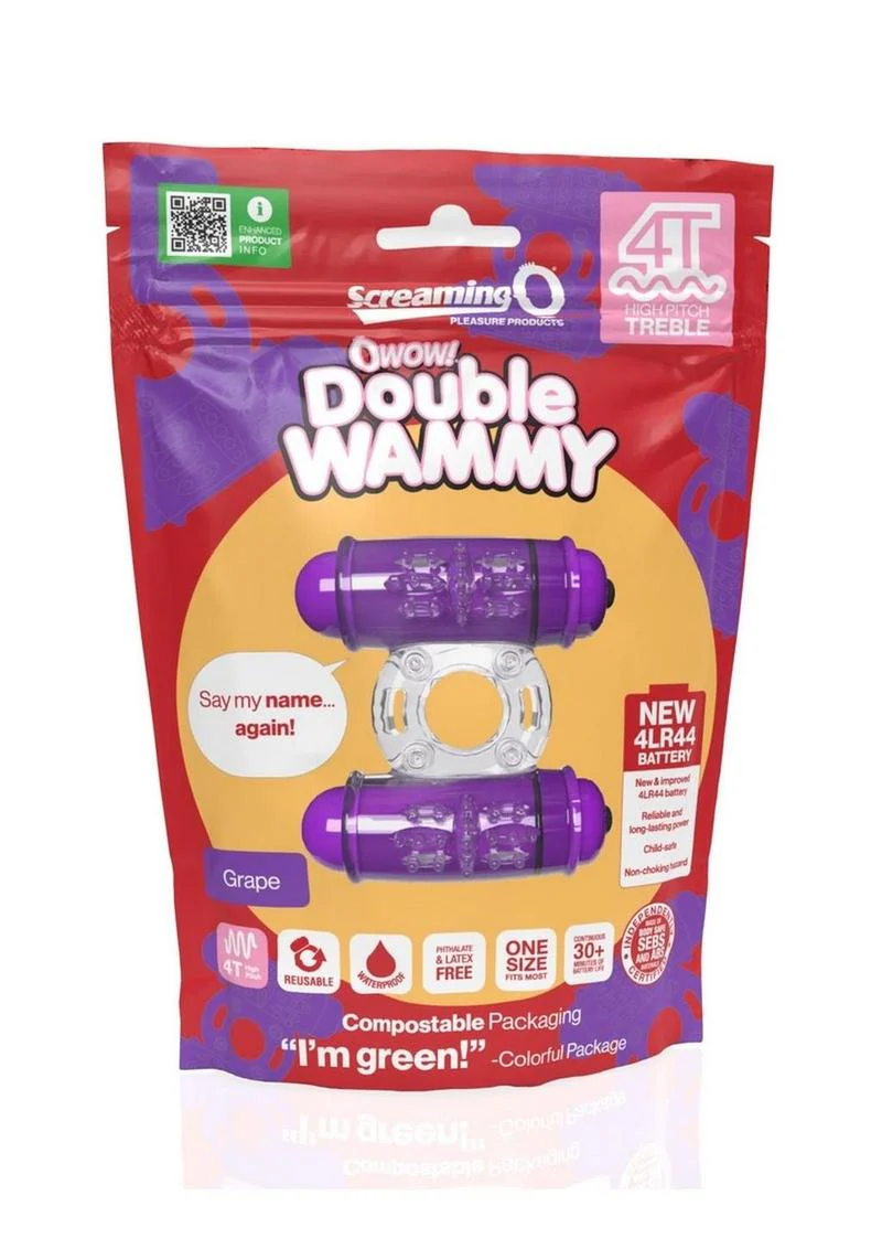 4t Double Wammy Silicone Rechargeable Dual Vibrating Couples Cock Ring - Image 11