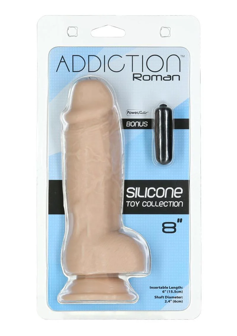 Addiction Roman Silicone Dildo with Bonus Bullet - Image 2