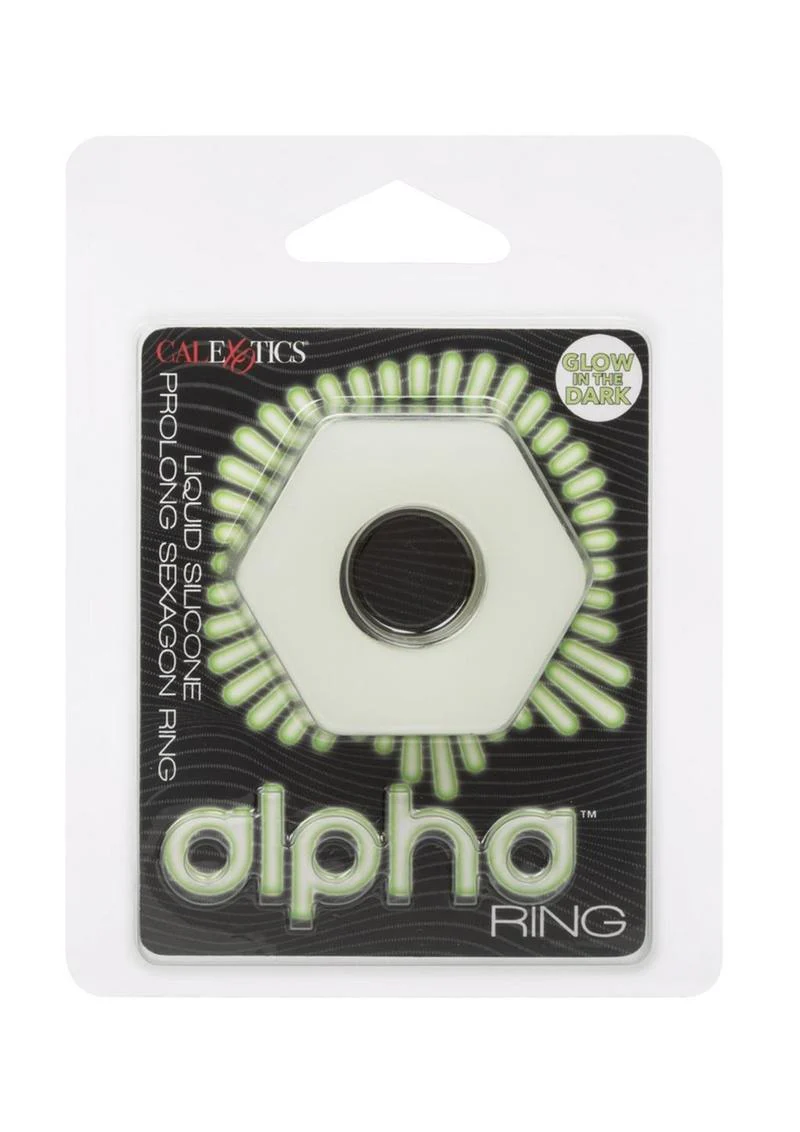 Alpha Glow In The Dark Liquid Silicone Prolong Sexagon Ring - Image 2