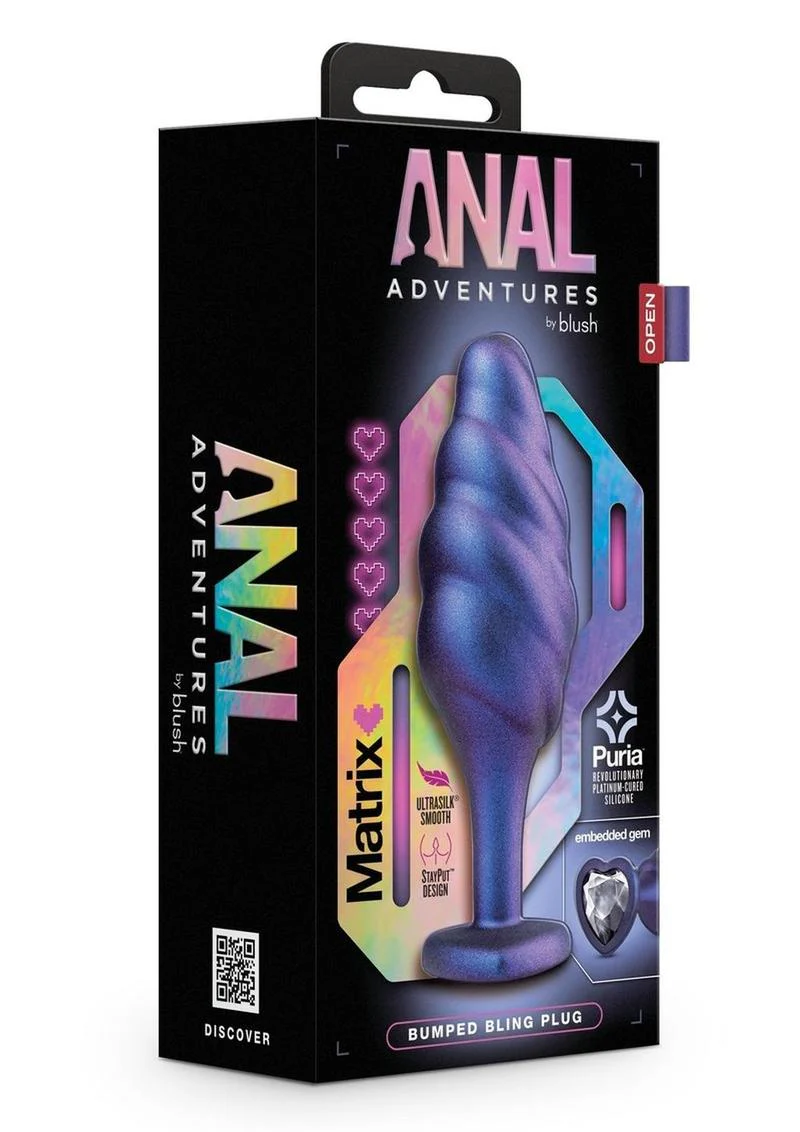 Anal Adventuers Matrix Bumped Bling Silicone Plug - Image 2