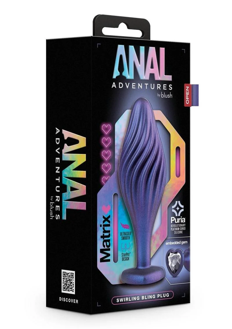 Anal Adventures Matrix Swirling Bling Silicone Plug - Image 2