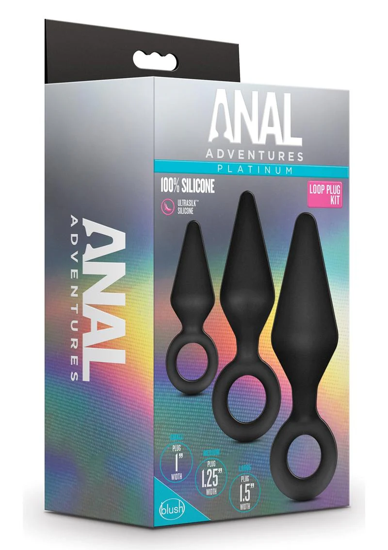 Anal Adventures Platinum Silicone Loop Plug Kit - Image 2