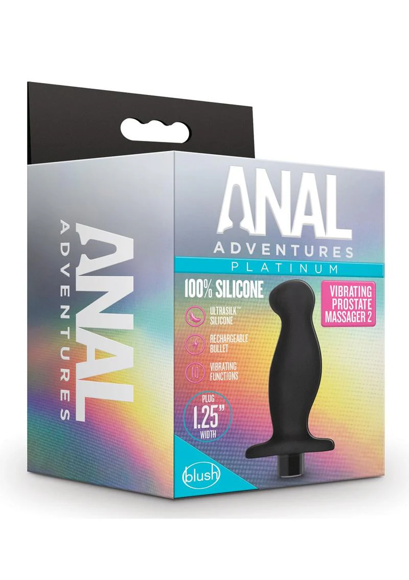 Anal Adventures Platinum Silicone Rechargeable Vibrating Prostate Massager 02 - Image 2