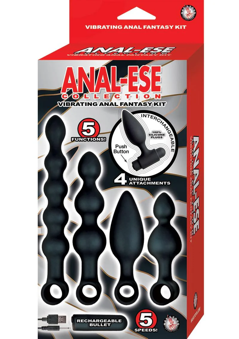 Anal-Ese Collection Silicone Rechargeable Vibrating Anal Fantasy Kit - Image 2