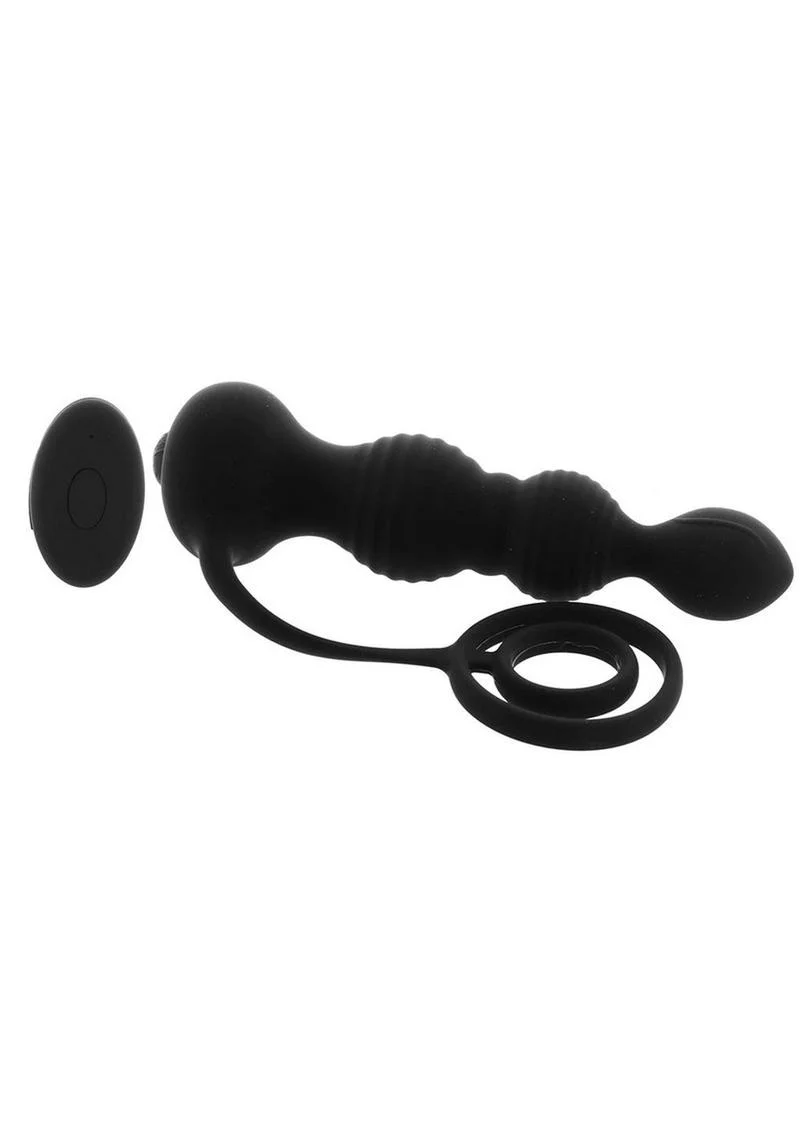 Anal-Ese Silicone Rechargeable Anal Plug and Cock Ring with Remote Control - Image 3