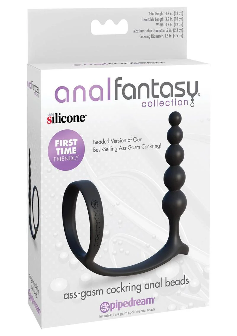 Anal Fantasy Collection Ass-Gasm Silicone Cockring Anal Beads - Image 2