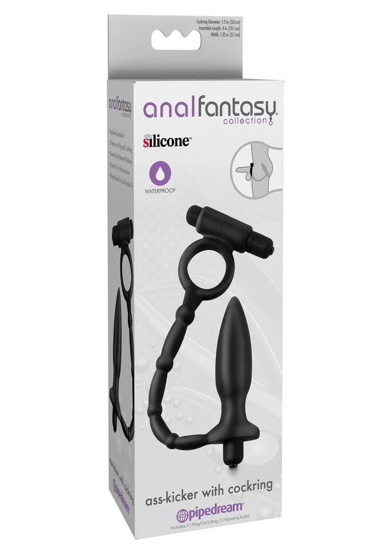 Anal Fantasy Collection Silicone Ass Kicker Plug with Cock Ring Waterproof - Image 2