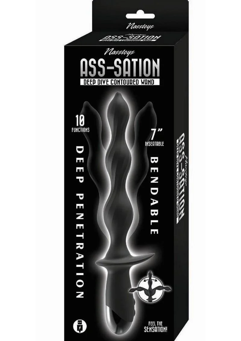 Ass-Sation Deep Dive Contoured Wand Rechargeable Silicone Anal Probe - Image 3