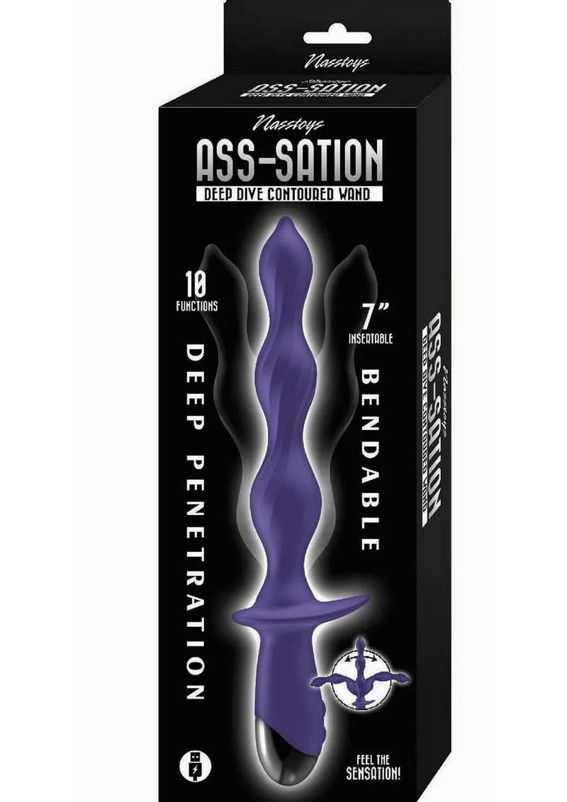Ass-Sation Deep Dive Contoured Wand Rechargeable Silicone Anal Probe - Image 4