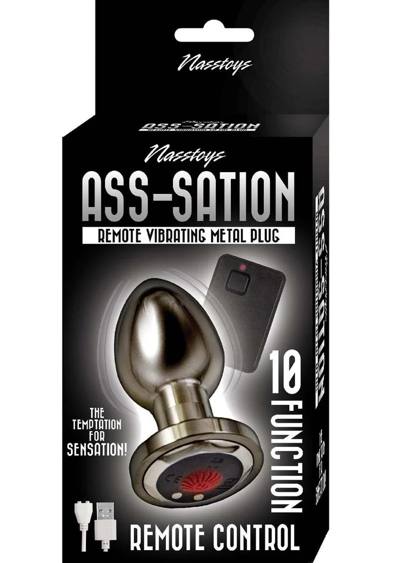 Ass-Sation Remote Control Rechargeable Vibrating Metal Anal Plug - Image 3
