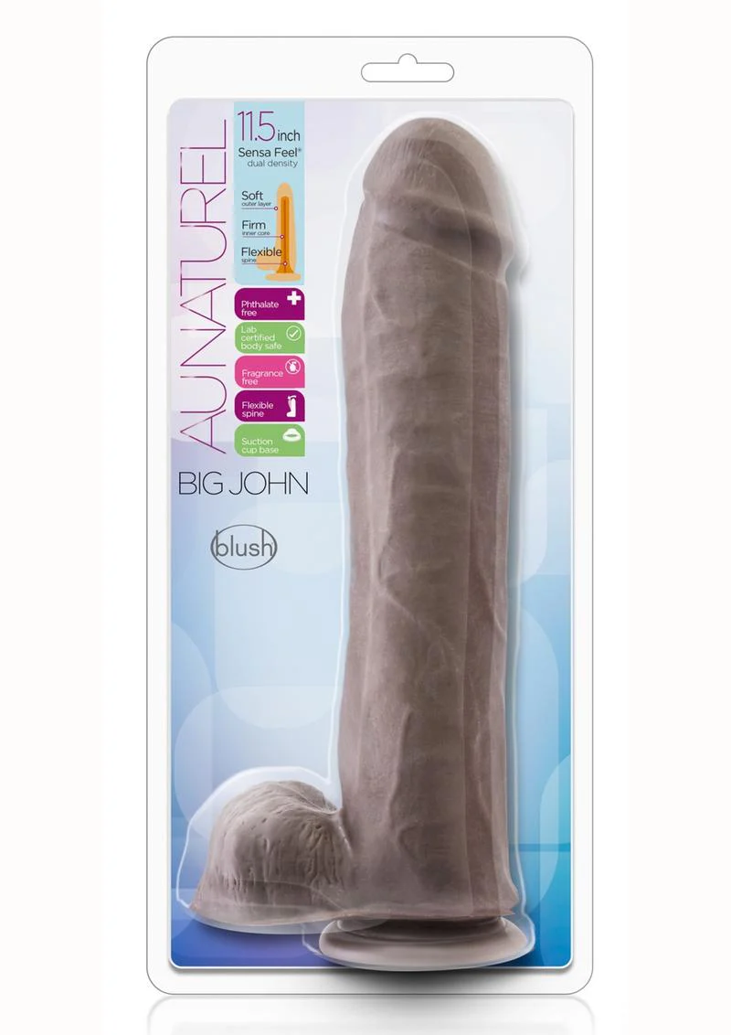 Au Naturel Big John Sensa Feel Dual Density Dildo with Balls - Image 3