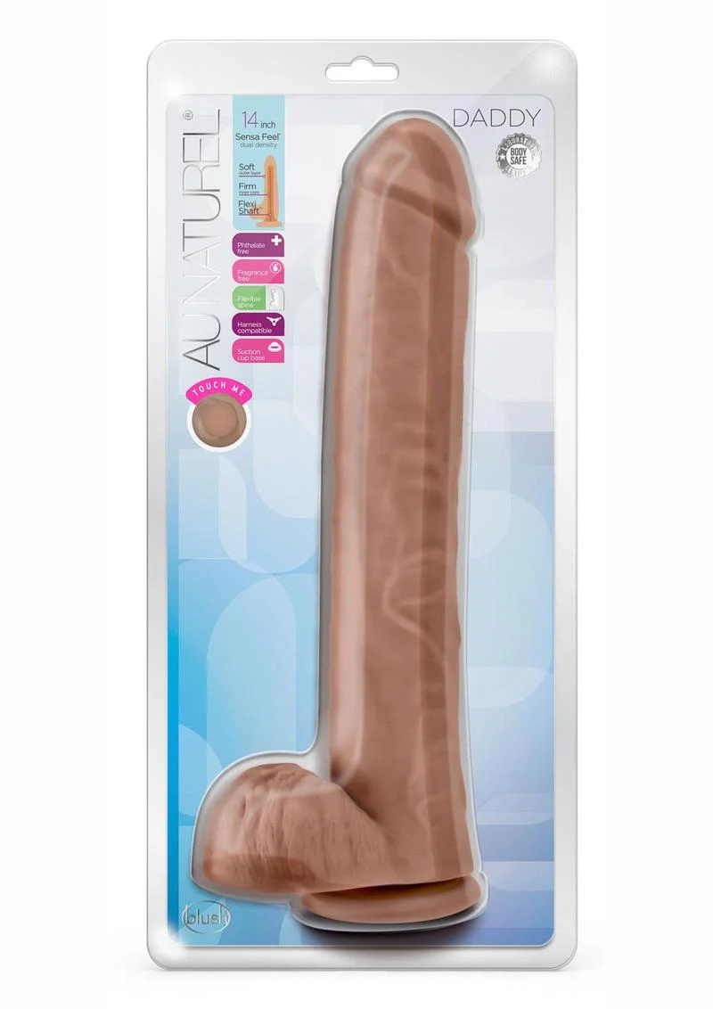 Au Naturel Daddy Sensa Feel Dual Density Dildo with Balls - Image 4