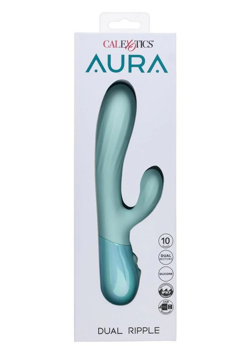 Aura Dual Ripple Rechargeable Silicone Rabbit Vibrator - Image 2