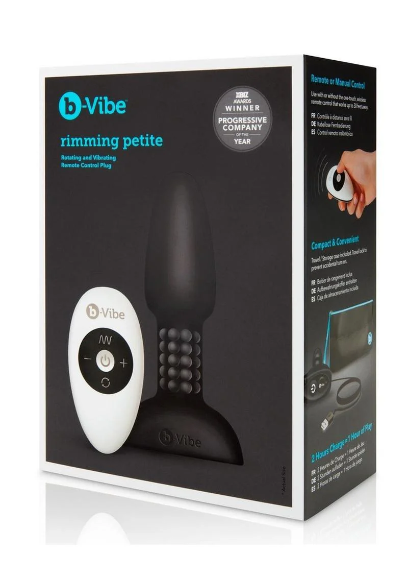 B-Vibe Rimming Petite Rechargeable Silicone Anal Plug with Remote Control - Image 3