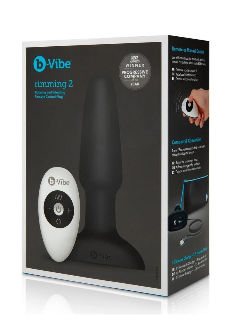 B-Vibe Rimming Plug 2 Rechargeable Silicone Anal Plug - Image 2