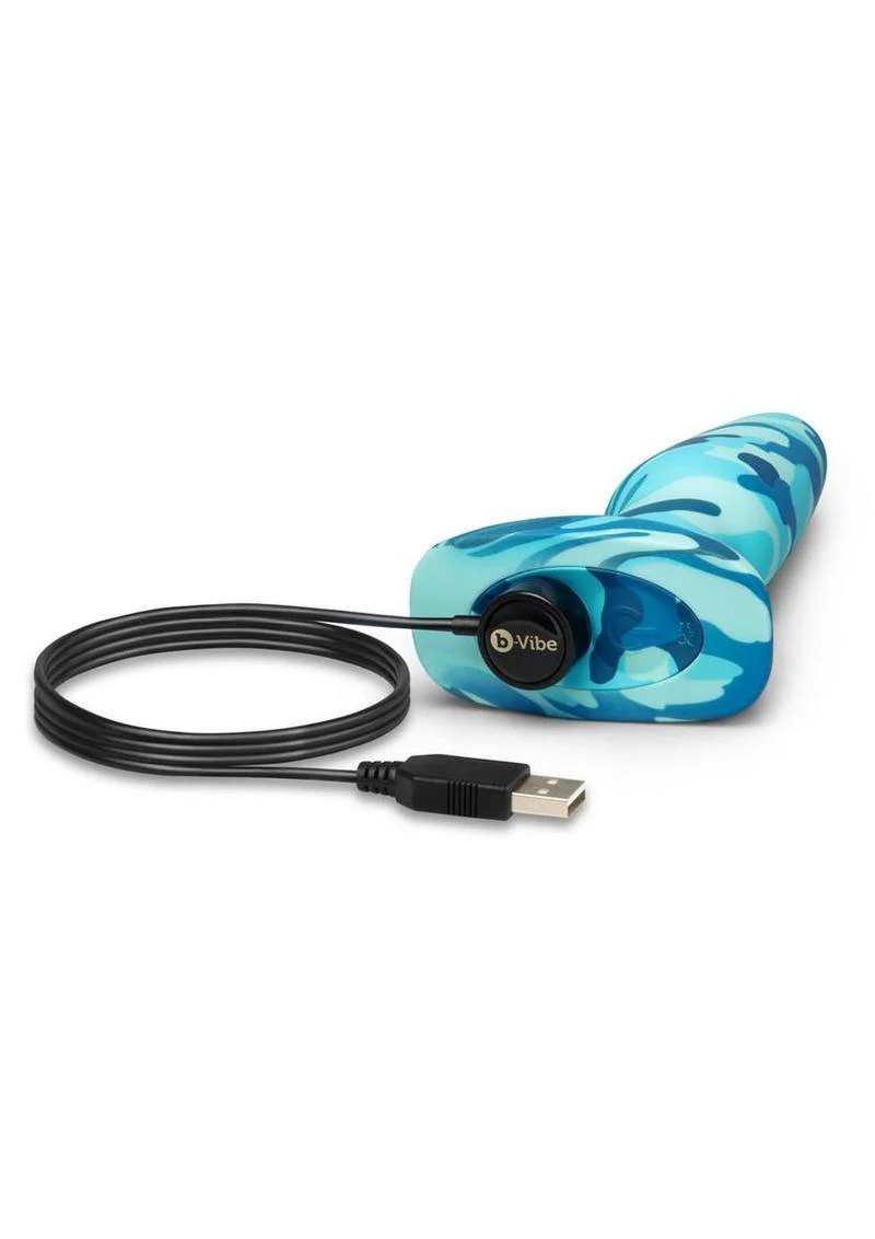 B-Vibe Rimming Plug 2 Rechargeable Silicone Anal Plug - Camo - Image 4