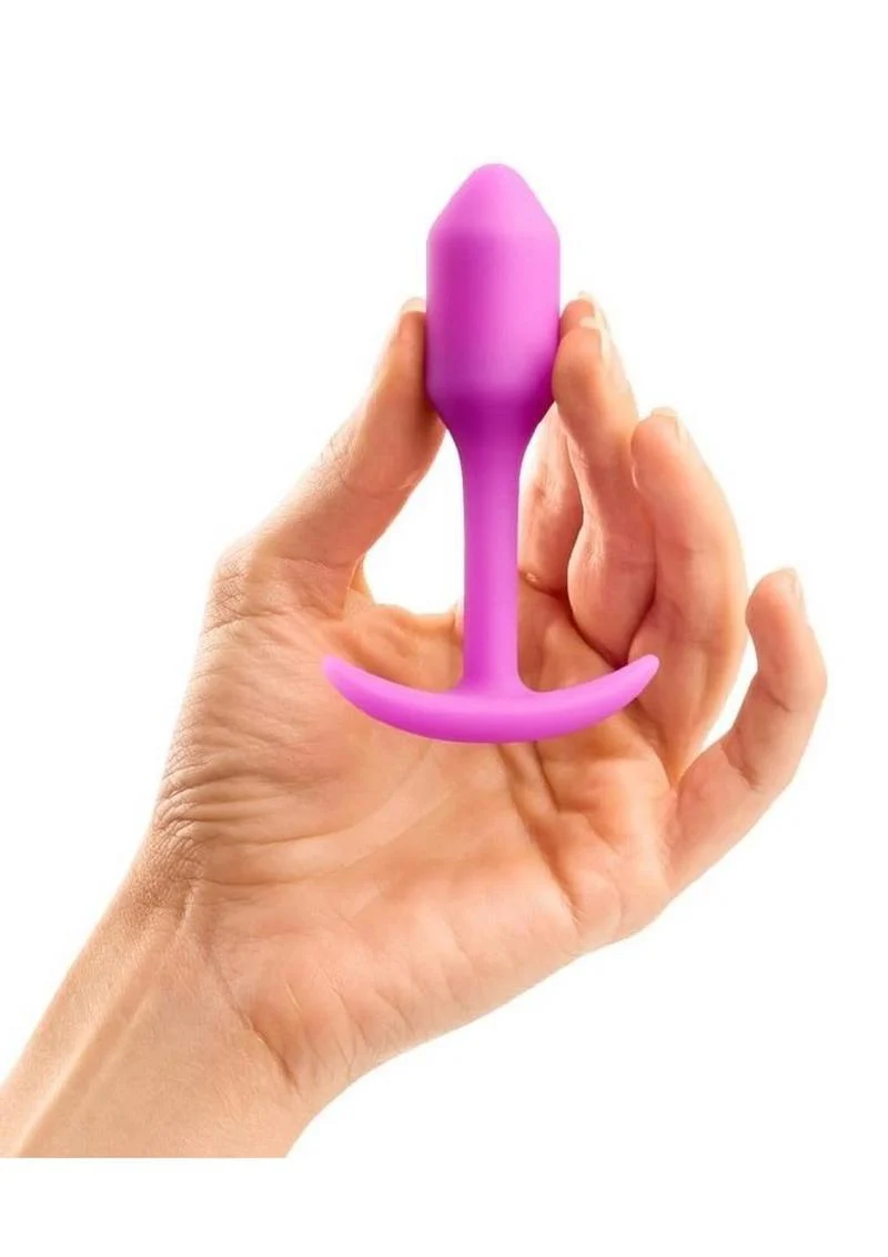 B-Vibe Snug Plug 1 Silicone Weighted Butt Plug - Fucshia - Image 4