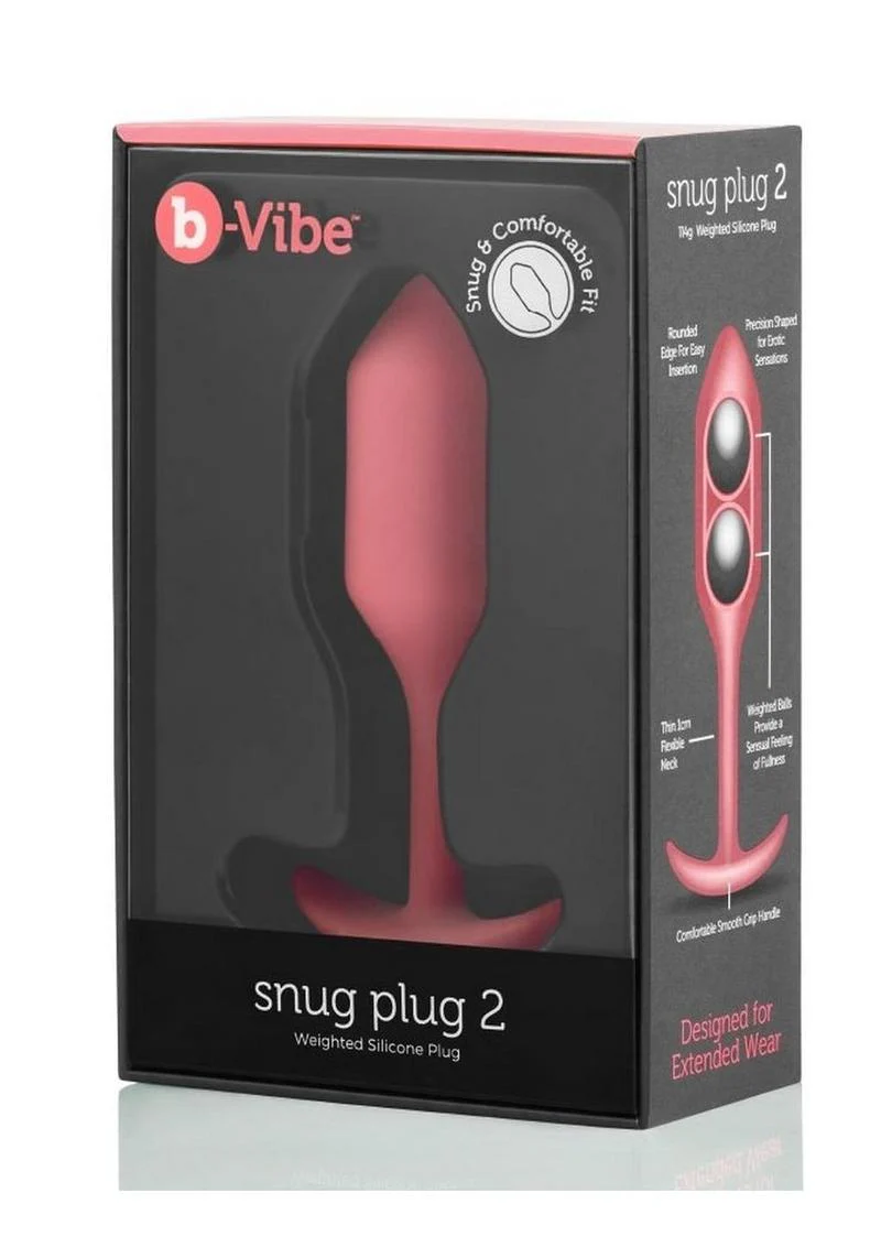 B-Vibe Snug Plug 2 Silicone Weighted Anal Plug - Image 3