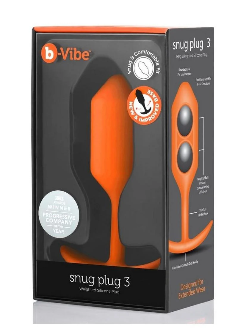 B-Vibe Snug Plug 3 Silicone Weighted Anal Plug - Image 2