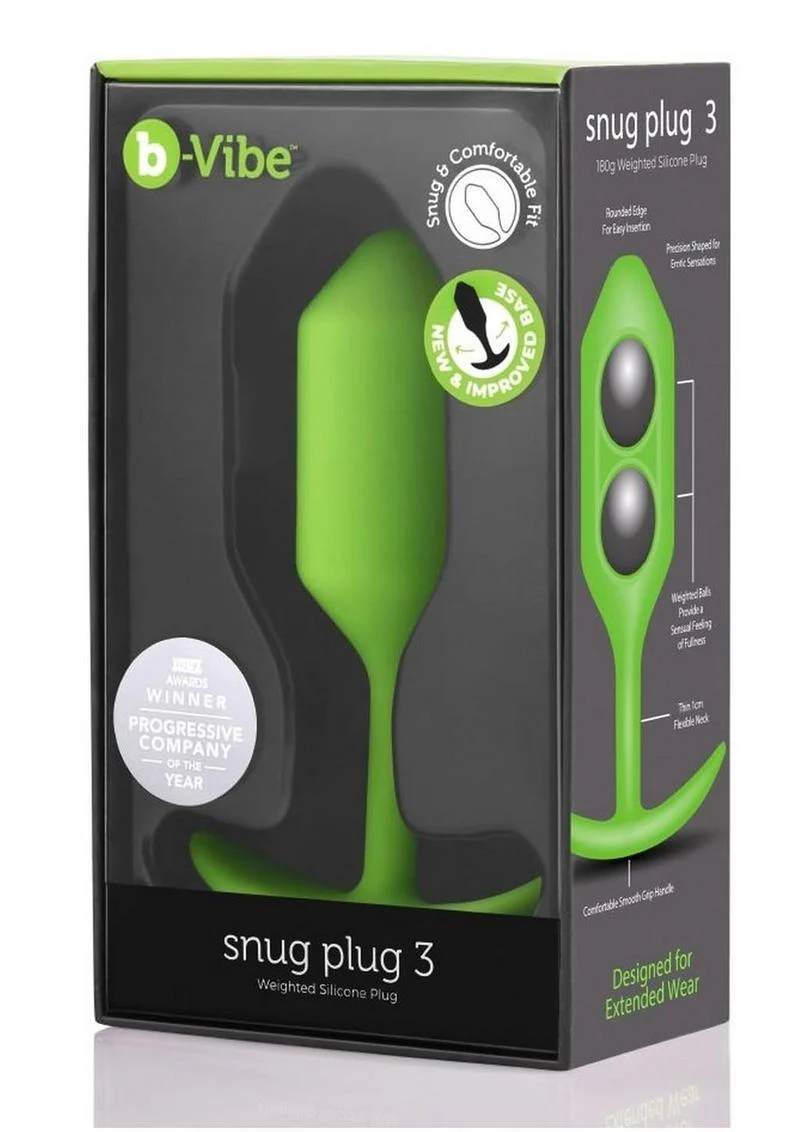 B-Vibe Snug Plug 3 Silicone Weighted Anal Plug - Image 3