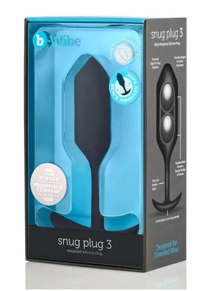 B-Vibe Snug Plug 3 Silicone Weighted Anal Plug - Image 4