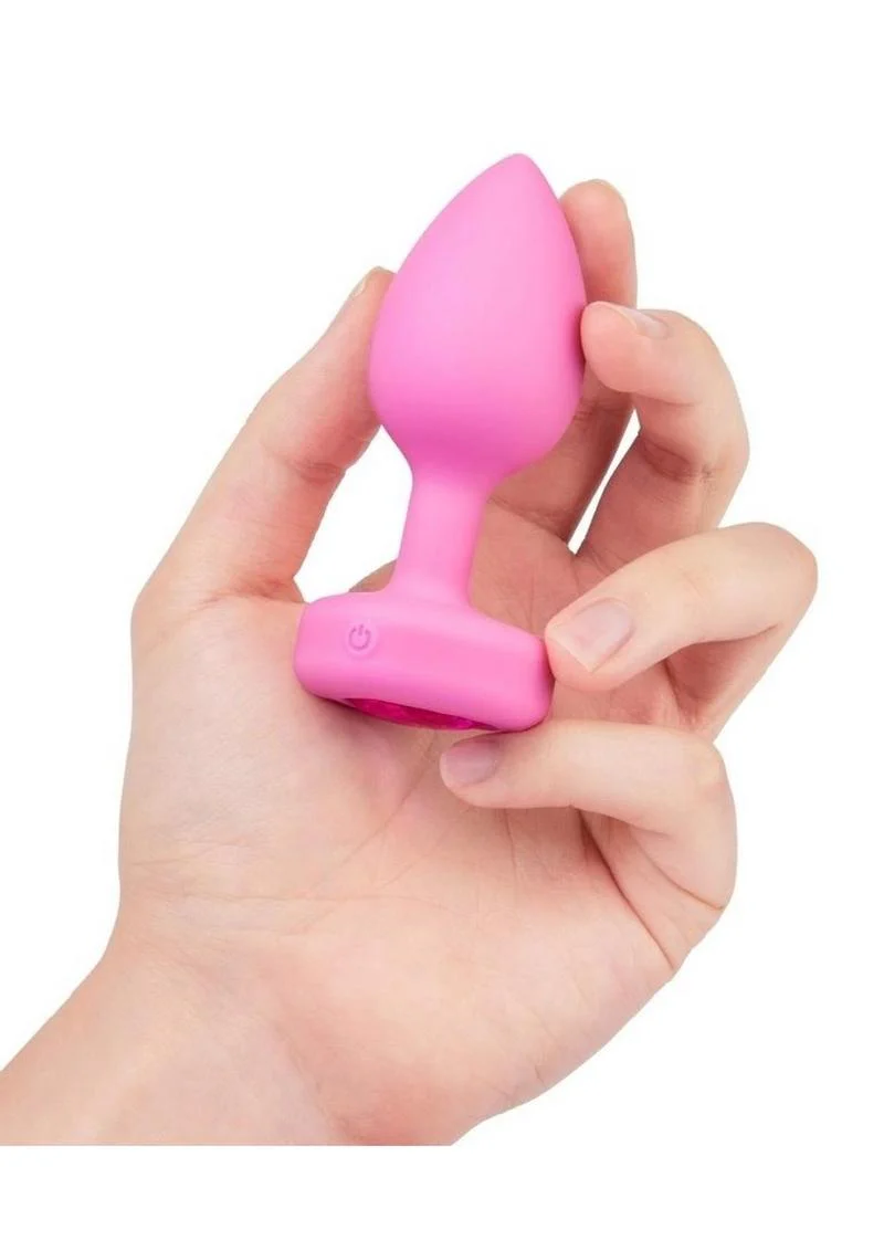 B-Vibe Vibrating Heart Shape Jewel Rechargeable Silicone Anal Plug with Remote - Image 3
