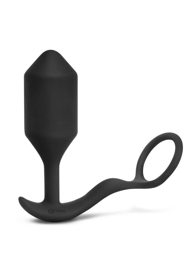 B-Vibe Vibrating Snug and Tug Rechargeable Silicone Cock Ring Andamp; Anal Plug - Image 3