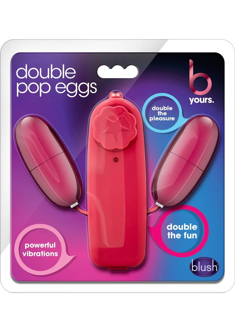 B Yours Double Pop Eggs with Remote Control - Cerise - Image 2