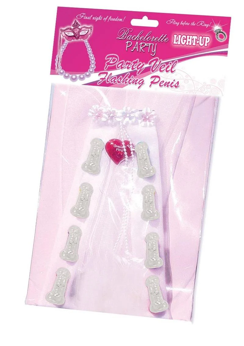Bachelorette Party Light Up Party Veil Multi Colorflashing Penis - Image 2