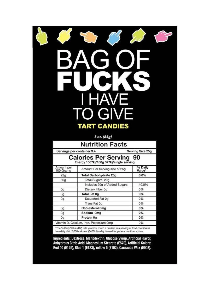 Bag Of Fucks I Have to Give (25 Packs Per Bag) - Assorted Flavors - Image 3