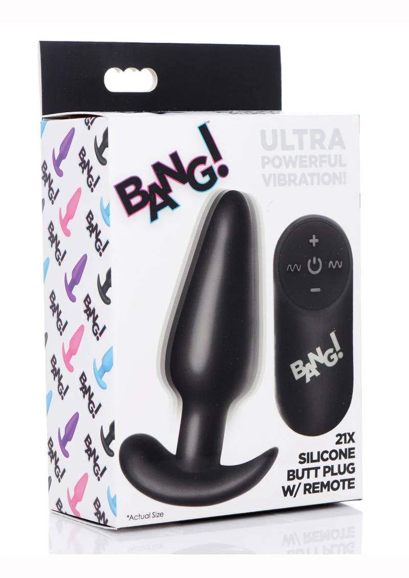 Bang! 21x Vibrating Silicone Rechargeable Butt Plug with Remote Control - Image 5