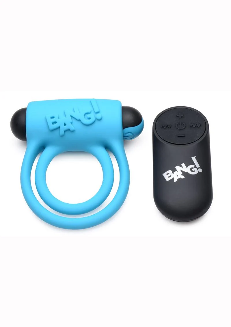 Bang! Silicone Rechargeable Cock Ring and Bullet with Remote Control - Image 2