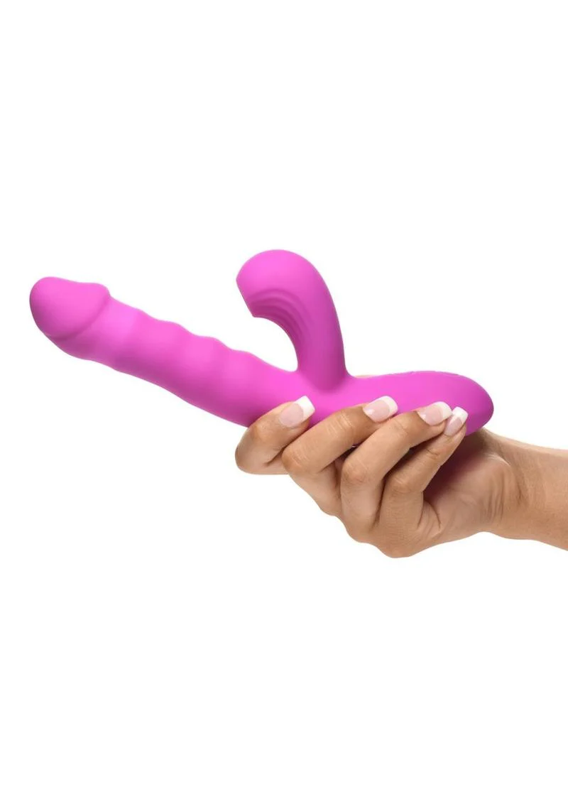 Bang! Thrusting and Sucking Rechargeable Silicone Rabbit Vibrator - Image 4