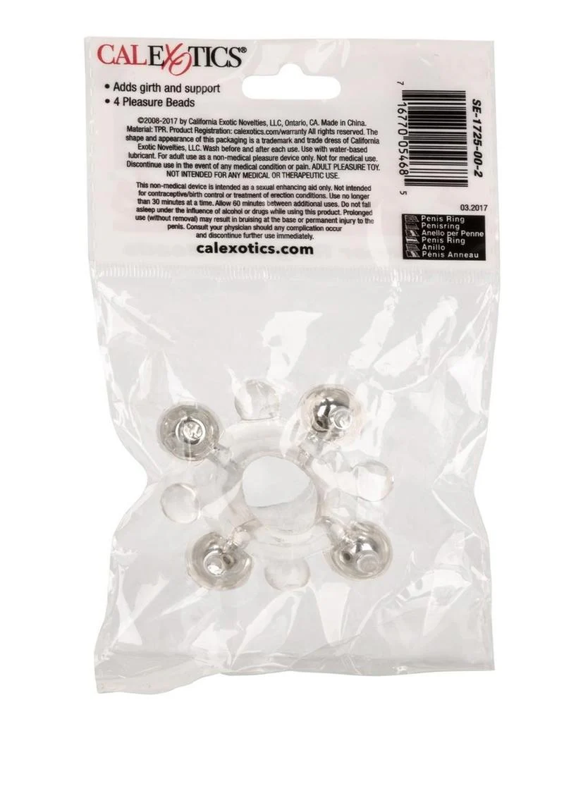 Basic Essentials Enhancer Cock Ring with Beads - Image 4