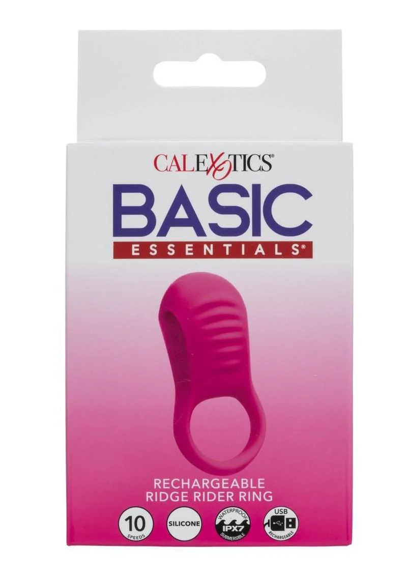 Basic Essentials Rechargeable Ridge Rider Silicone Cock Ring - Image 2