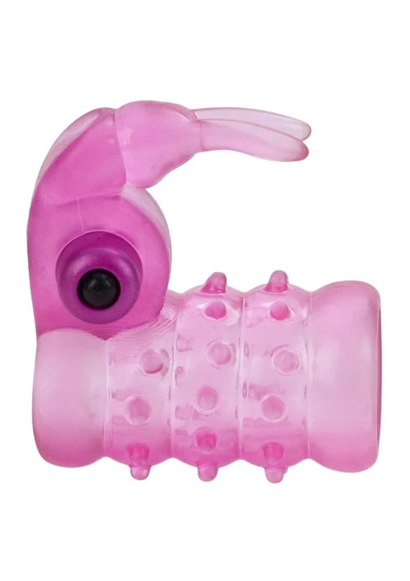 Basic Essentials Stretchy Vibrating Bunny Enhancer Cock Ring with Clitoral Stimulation - Image 3