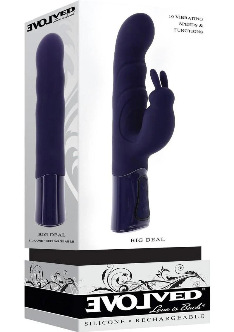 Big Deal Girthy Rechargeable Silicone Rabbit Vibrator - Image 2
