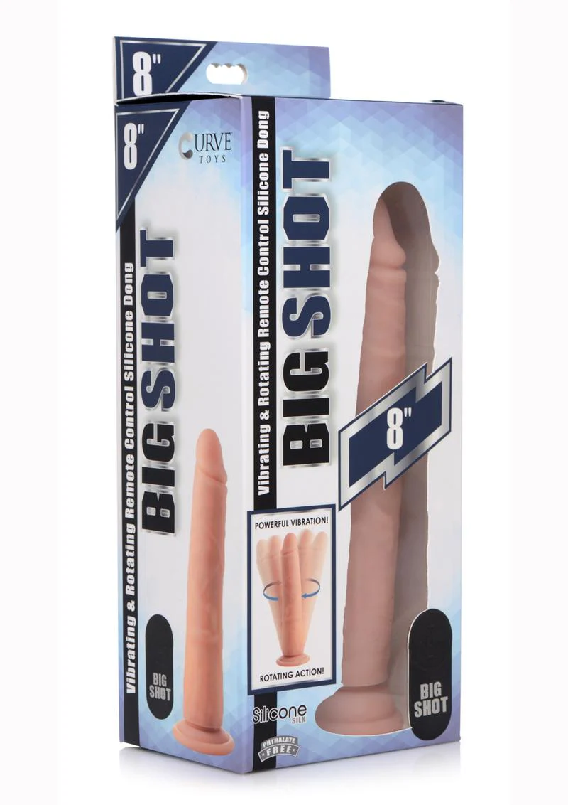 Big Shot Silicone Vibrating and Twirling Remote Control Rechargeable Dildo - Image 2