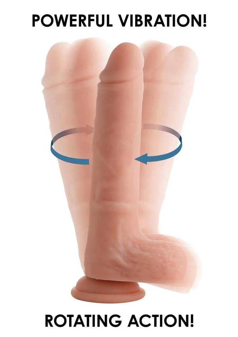 Big Shot Silicone Vibrating and Twirling Remote Control Rechargeable Dildo with Balls - Image 4