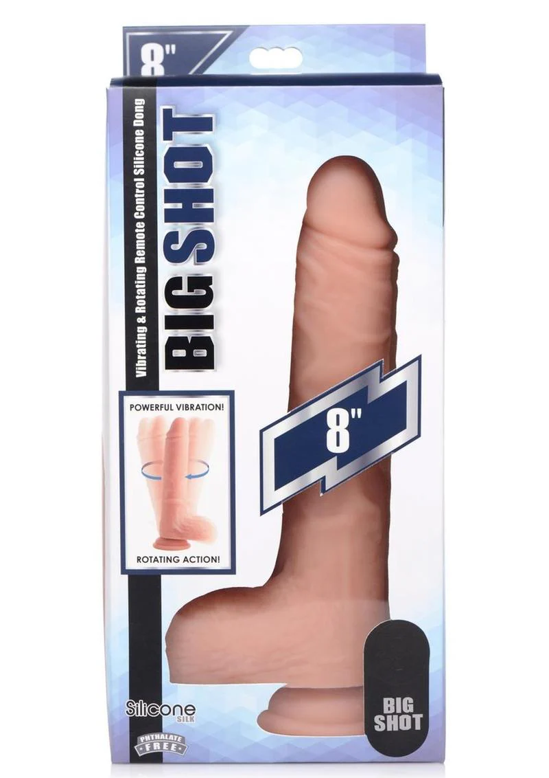 Big Shot Silicone Vibrating and Twirling Remote Control Rechargeable Dildo with Balls - Image 5