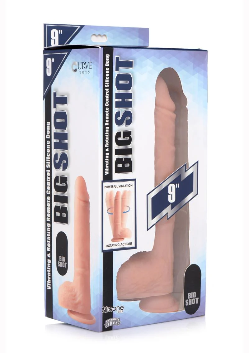 Big Shot Silicone Vibrating and Twirling Remote Control Rechargeable Dildo with Balls - Image 6