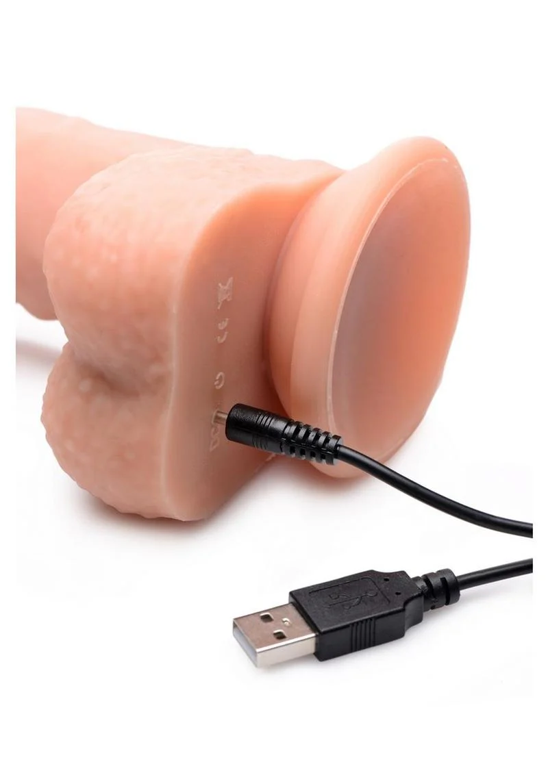 Big Shot Silicone Vibrating and Twirling Remote Control Rechargeable Dildo with Balls - Image 8
