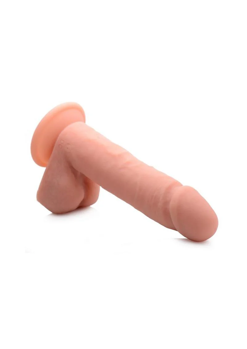 Big Shot Silicone Vibrating Remote Control Rechargeable Dildo with Balls - Image 7