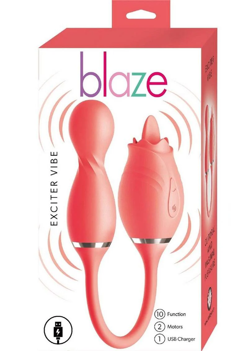 Blaze Exciter Rechargeable Silicone Dual Stimulating Vibrator - Image 3