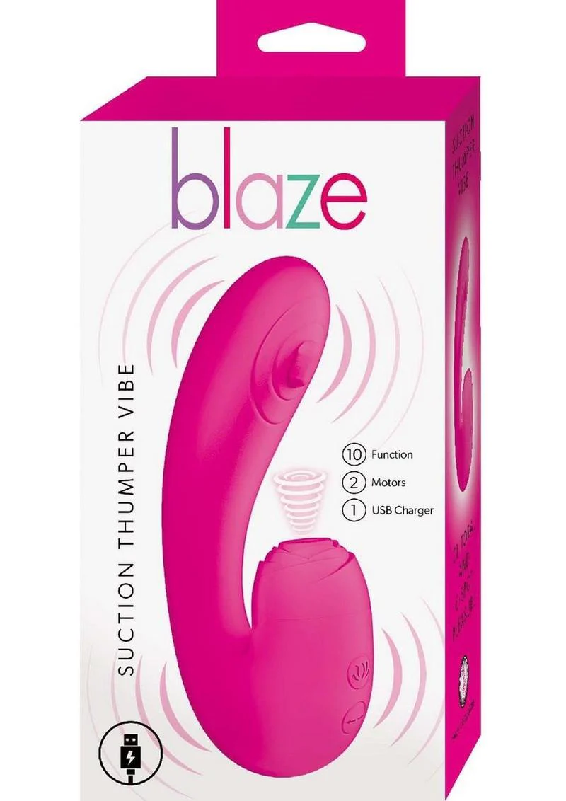 Blaze Suction Thumper Rechargeable Silicone Vibrator Clitoral Stimulator - Image 3
