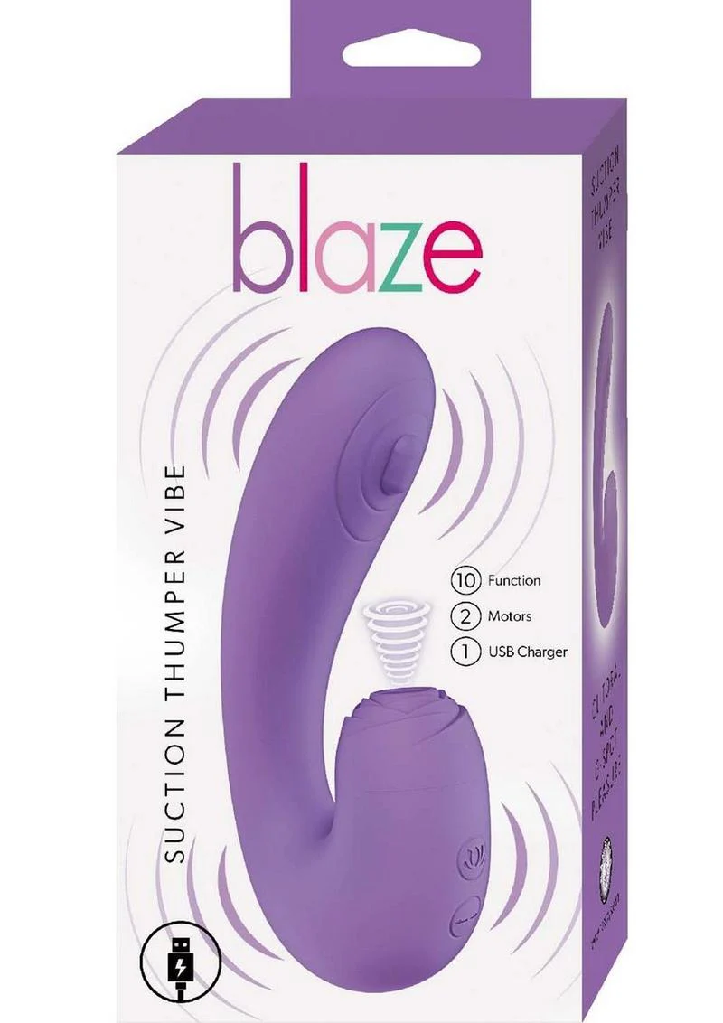 Blaze Suction Thumper Rechargeable Silicone Vibrator Clitoral Stimulator - Image 6