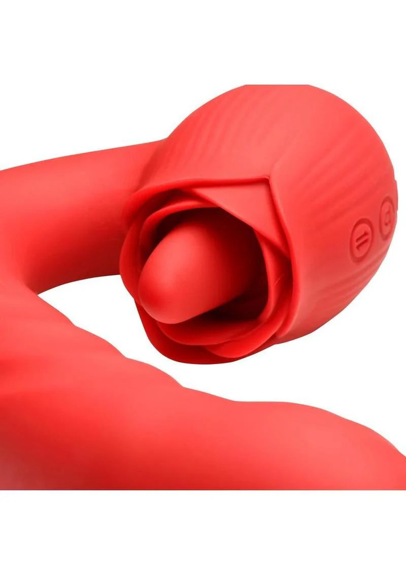 Bloomgasm Boom Bloom Thrusting and Licking Rechargeable Silicone Rose Vibrator - Image 3