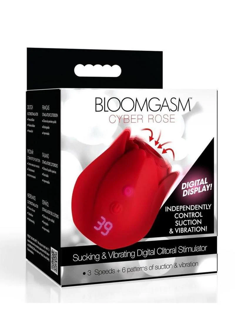 Bloomgasm Cyber Rose Sucking and Vibrating Digital Rechargeable Silicone Clitoral Stimulator - Image 2